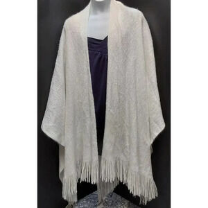 LADIES ONE SIZE WHITE SHAWL WITH FRINGE by Lauren Conrad Kohl's RN115485